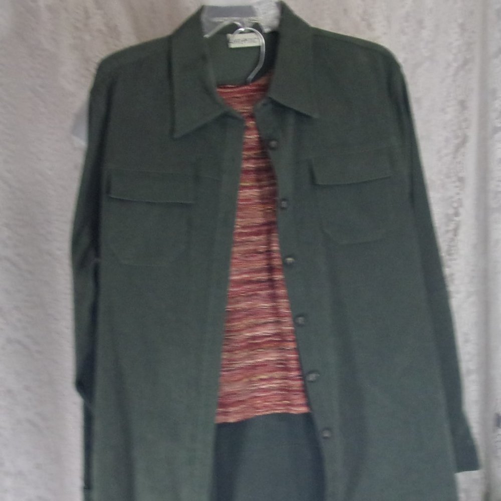 White Stag Olive Green 3 pc Sets Jacket Skirt Pant Suit